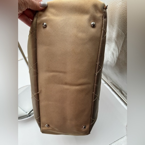 Chanel-Authentic-Paris Biarritz Tote GM Bag Shoulder Coated Canvas Leather Gold. - Picture 9 of 14